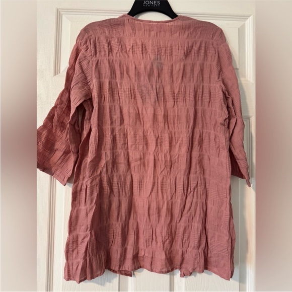 Sadie Open Front Woven Top- Pink - Picture 4 of 5